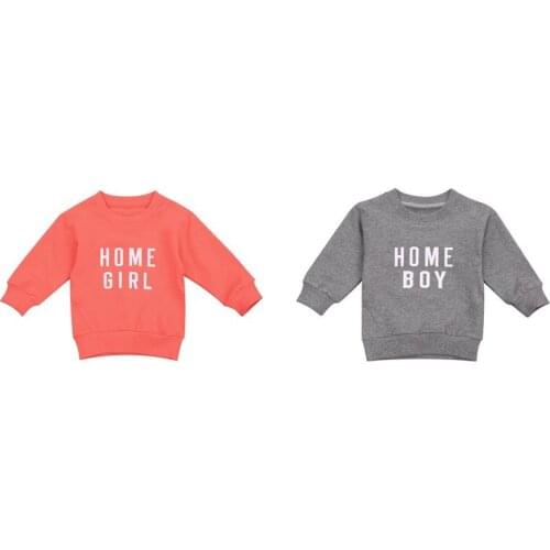 Toddler Baby Pullover Sweater Kids Letter Printed Shirt Round Neck Long Sleeve Sweatshirt Top for Infant, Pink/Grey 0-24M