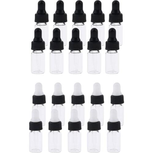 10pcs 4ml Empty Clear Glass Pipette/Dropper Bottle Essential Oil Container Fit for Home Beauty Salon
