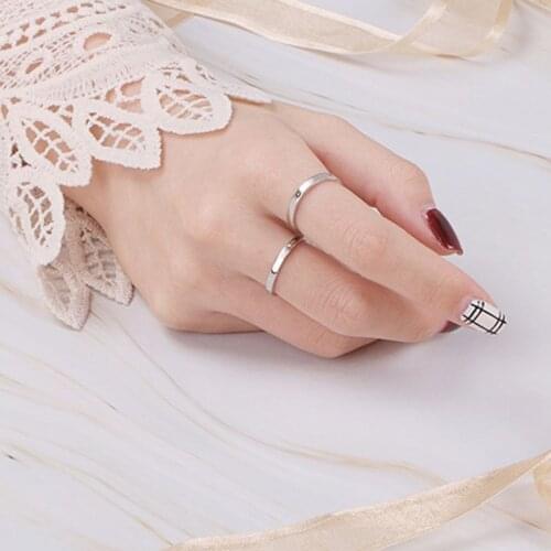 R58E Sun and Moon Lover Couple Rings Simple Fashion Men Women Ring Wedding Jewelry