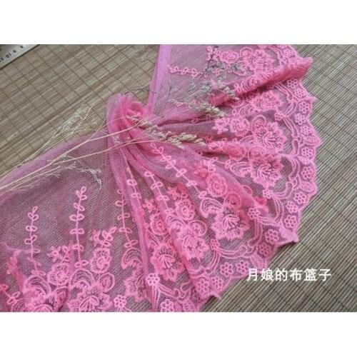 Pink DIY handmade accessories mesh lace cotton embroidery lace width 20CM
