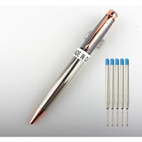 High quality 928 Metal Gray Business office Medium Nib Ballpoint Pen New school students Stationery supplies