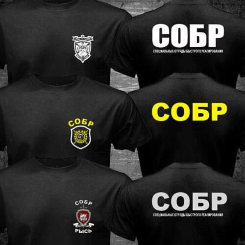 Russian Spetsnaz Special Force T shirt two sides SWAT Special Rapid Response Unit SOBR gift casual tee shirt USA size