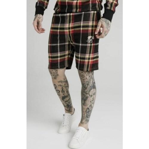 Sik Silk New Trendy Brand Summer 2021 Mens Fashion Plaid 3D Printed Sports Shorts Street Hip Hop Casual Five-Point Pants