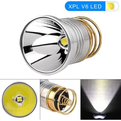 3V-8.4V LED Flashlight Bulbs Replacement XPL V6 Smooth Reflector P60 Drop-in Lamp Fit for Surefire 6P C2 D2 G2 Z2 / 501B 502B