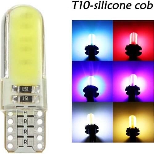 T10 Silicone Cob Car LED Lights Silicone Shell Auto Signal Light Parking Width Indicator Bulb Turn Side Lamps Tail Light