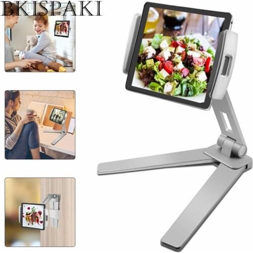Universal Wall Desk Tablet Stand Digital Kitchen Mount Stand Fit 360 Rotating Tablet Metal Bracket Smartphones Cabinet Holders