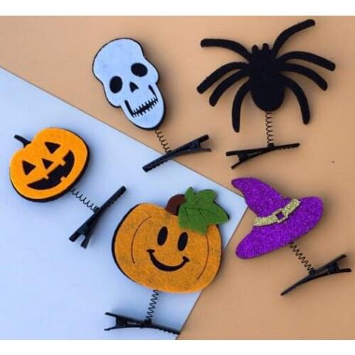Party Favors Halloween headdress adult children pumpkin hairpin spider bat spring headband performance ball props