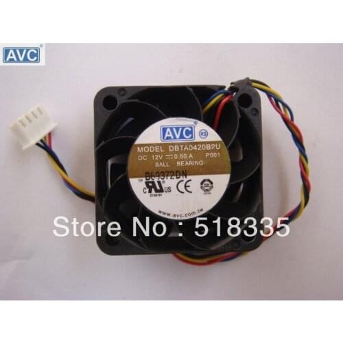 For AVC 4020 4CM 4*4 40*40*20MM 12V 0.50A DBTA0420B2U 4 -wire speed 4CM violent fan