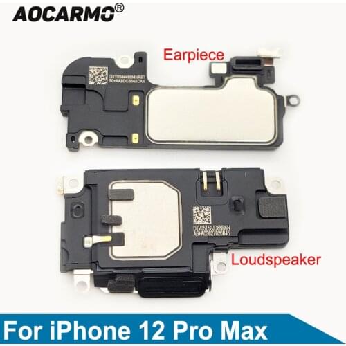Aocarmo For iPhone 12 Pro Max Top Earpiece Ear Speaker Bottom Loudspeaker Buzzer Ringer Replacement Part