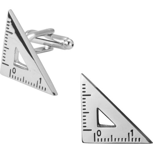 High quality mens jewelry shirt cuff Cufflinks laser metal Cufflinks brass laser engraving triangle mathematics