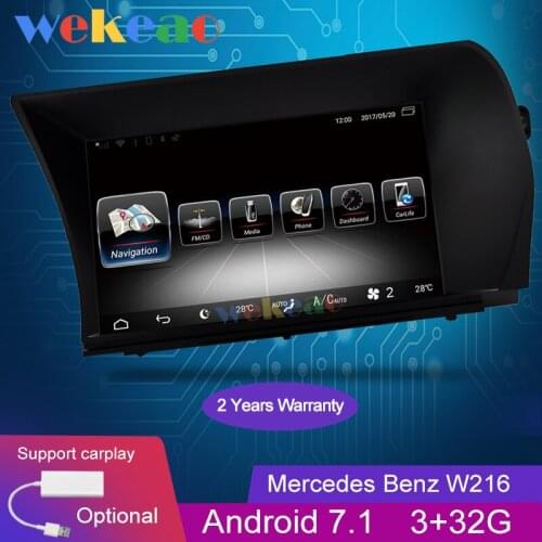Wekeao Touch Screen 9'' 1 Din Android 7.1 Car Radio GPS Navigation For Mercedes Benz W216 S Class Car DVD Player 2006 - 2014 4G