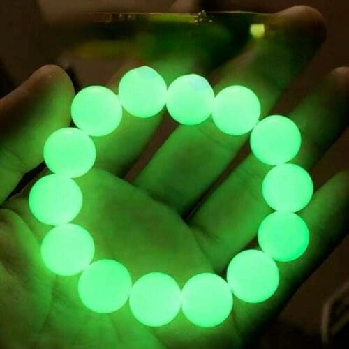 Fashion Green Natural Glowing Crystal Luminous Stone Props Birthday Party Gifts Bracelets Holiday Decoration Neon Party