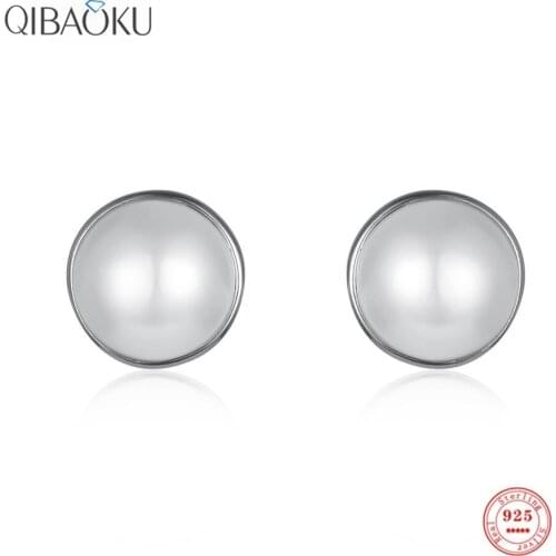 925 Sterling Silver Stud Earrings White Pearl Simple Ear Jewelry for Women Gift Classic Pearl Jewelry for Wedding Party