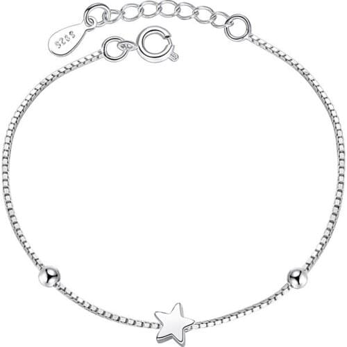 100% 925 sterling silver fashion square and star design ladies'bracelets women jewelry birthday gift wholeslae drop shipping