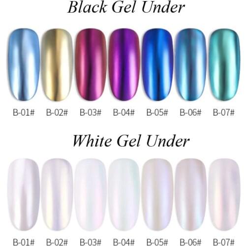 0.3G Nail Mirror Shell Glitter Powder Metallic Color Nail Art UV Gel Polishing Chrome Flakes Pigment Dust With Brush