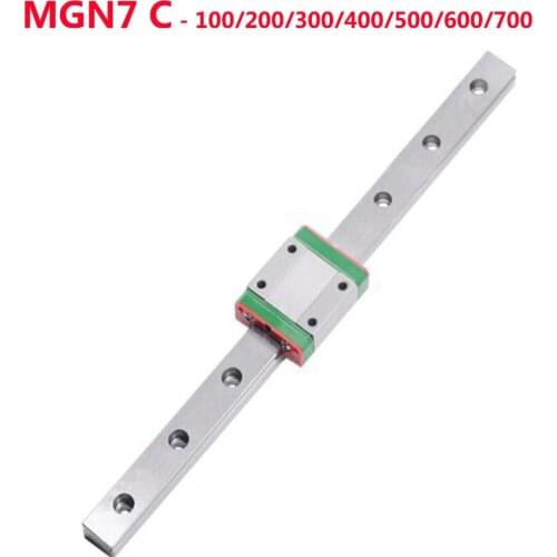 1PC MGN7 Linear Rail Guide Width 7mm Length 100 200 300 400 500 600 700 mm with 1PC Linear Block MGN7C