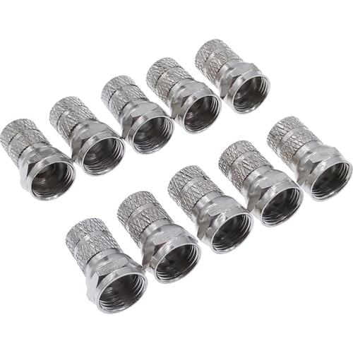 10 Pcs 75-5 F Type Coaxial Cable Connector Plugs Brass materials singnal Line connectors F connector