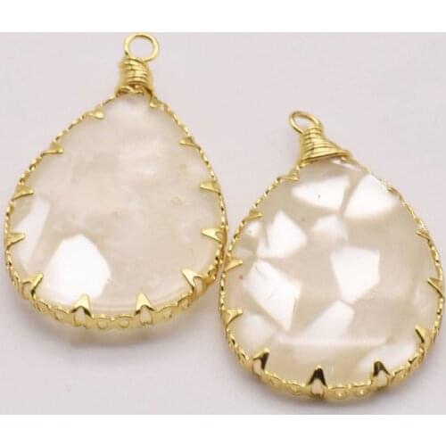 2 Pcs/Lot 30mm*19mm 18K Gold Plated Brass Resin Mold Making Pendant Wholesale Jewelry Emo Accessories Epoxy Resin JA0028