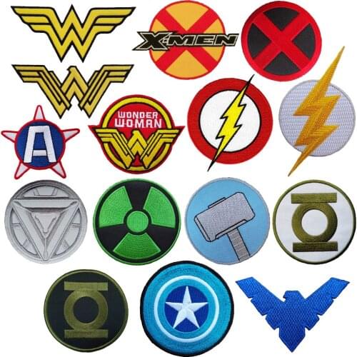 20 pcs Wonder Super Power Fighter Embroidered Iron on Patch, Comics Movie Jeans Jacket Backpack Cap Clothing Accessories DIY