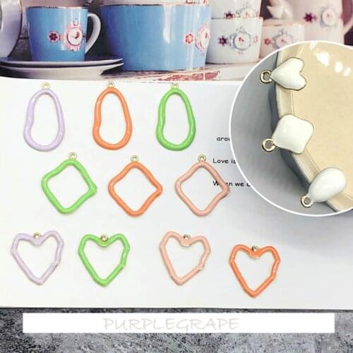 4pcs DIY Ornament Drop Oil Alloy Geometric Shape Oval Lovely Handmade Material Package Jelly Earrings Ear Stud Accessories