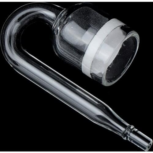 Aquarium Fish Tank CO2 Diffuser Glass Cup Carbon Dioxide Reactor With Ceramic Disc