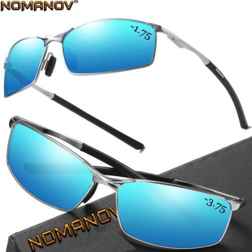 AL-MG Shield Men Women Polarized Mirror / Night vision lens Sunglasses Custom Made Nearsighted Minus Prescription Lens -1 to -6
