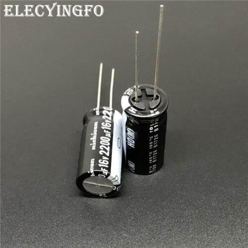 5pcs/50pcs 2200uF 16V NICHICON HD Series 12.5x25mm Extremely Low Impedance 16V2200uF Aluminum Electrolytic Capacitor