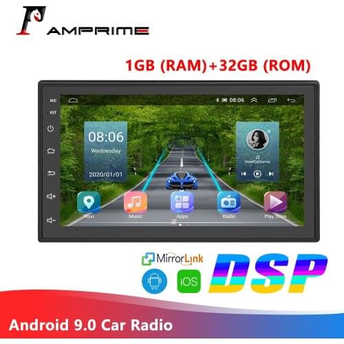 AMPrime Android 9.0 Car Multimedia Player 2 Din Car Radio Stereo 7'' TFT Capacitance Touch Screen Car MP5 WIFI GPS FM Autoradio