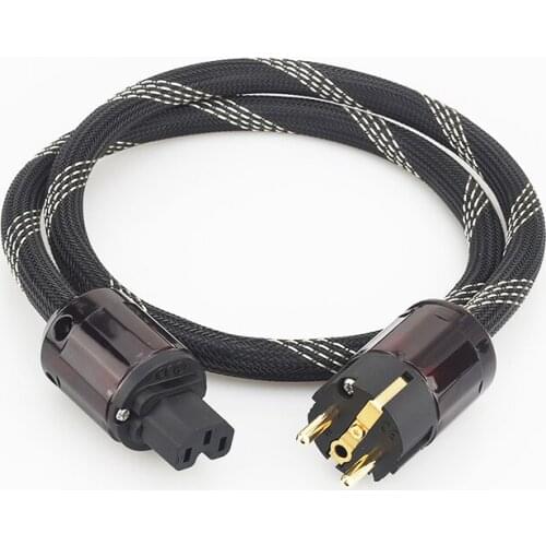 AUDIOCRAST P103 HI-End Pure Copper EU Power Plug With P079E+C079 Schuko Power Plug Cable For AMP 10 guage Audiophile power cord