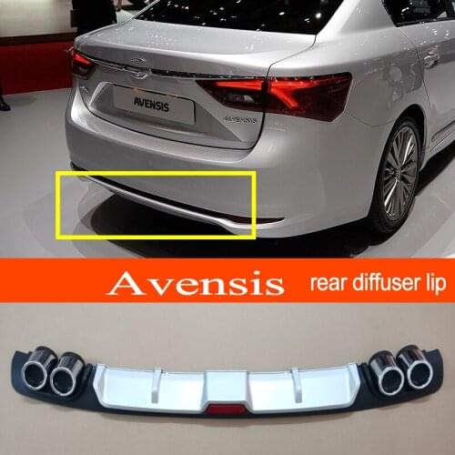 Avensis 15-21 Sedan ABS Plastic Silver / Black Car Rear Bumper Rear Diffuser Spoiler Lip for TOYOTA Avensis 2015-2021 Sedan
