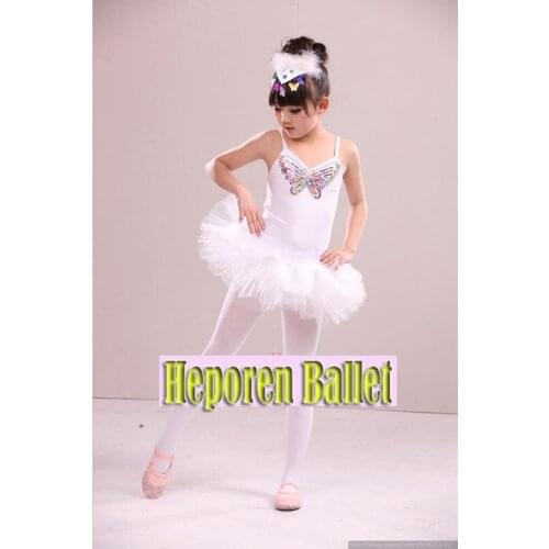 Butterfly Decoration Ballet Tutu Dress For Kids, Ballet Stage Costumes Dance Dress For Girls Retail Wholesale Free Ship