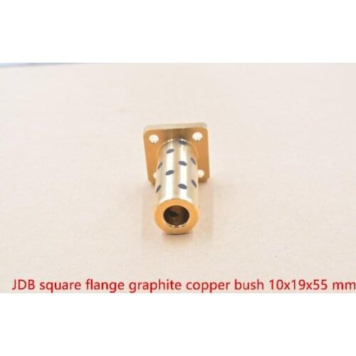 Oil-free bearing 10mmx19mmx55mm square flange copper bush JDB solid lubricant embedded bushes graphite sleeve 1pcs