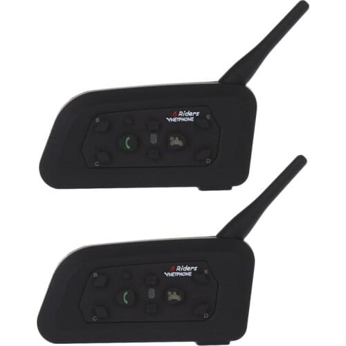 Vnetphone V6 1200M Motorcycle Bluetooth Helmet Intercom for 6 riders BT Wireless Interphone Headsets Helmet Communicator MP3
