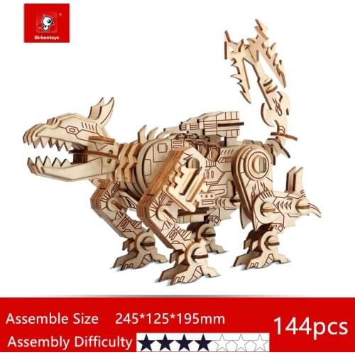 DIY Assembly Movie Wooden 3D Robot Dog Model Creative Building Blocks Science Fiction Sci-Fi Hobbies Toy Kids Teens Adult DIY