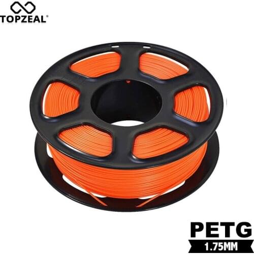 TOPZEAL 3D Printer PETG Filament Dimensional Accurary +/- 0.02 mm 1KG Spool Orange Color
