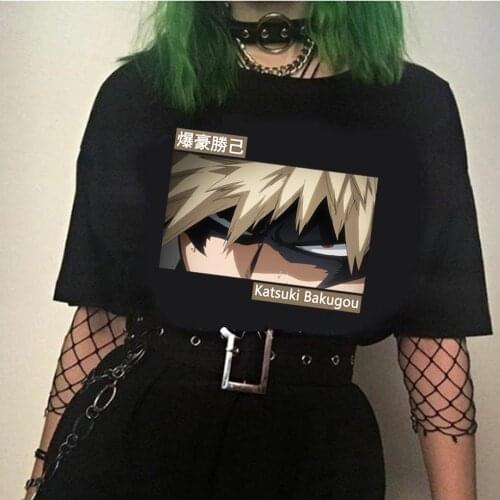 Harajuku My Hero Academia Fashion Japanese Anime T Shirt Men Bakugou Katsuki Funny T-shirt Cool Streetwear Couple Hip Hop Top