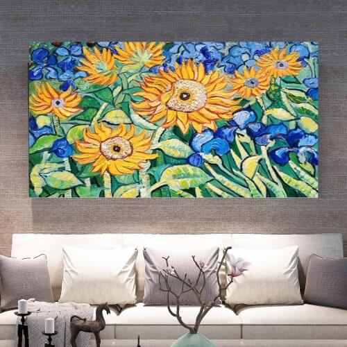 GATYZTORY Frame Abstract Sunflower DIY Painting By Numbers Flowers Handpainted Oil Painting Wall Art Picture For Living Room