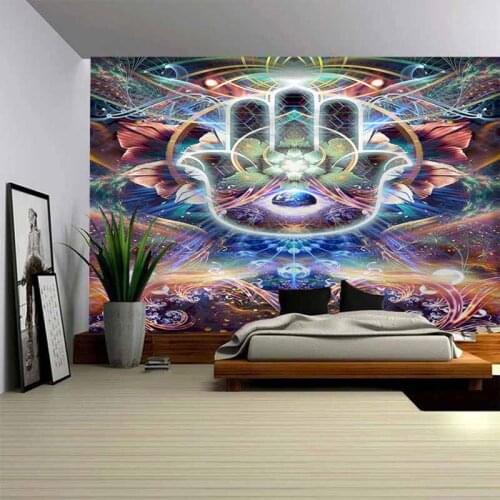 Bergamot Mandala Tapestry Wall Hanging Bohemian Retro Yoga Wall Hippie Tapestry Backdrop Decor Psychedelic Tapestry Wall Carpets