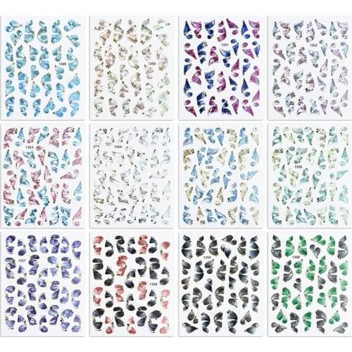 Baroque Holographic Ribbon Nail Art Sticker 12 Colors Holo Ballet Nail Art Design Adhesive Sticker Decals For Acrylic Nails