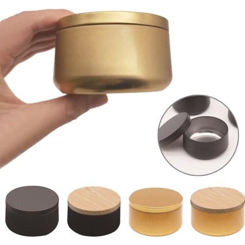 Hot Sale Aluminum Round Empty Refillable Bottles Metal Round Cans With Lid Tin Cans Diy Candle Jars Home Storage Bottles