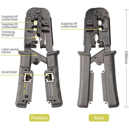 3 in 1 Network Cable Cutting Tool Multifunctional Pliers Crimper 4P/6P/8P Wire Cutter Tool Test Crimping Pliers