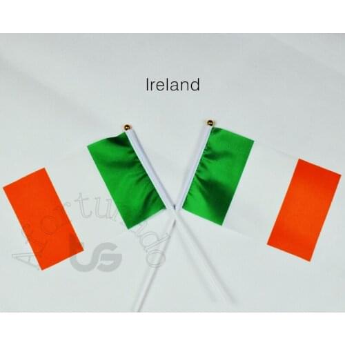 Ireland 14*21cm 10pcs flag Banner hand waving National flag Home Decoration flag banner