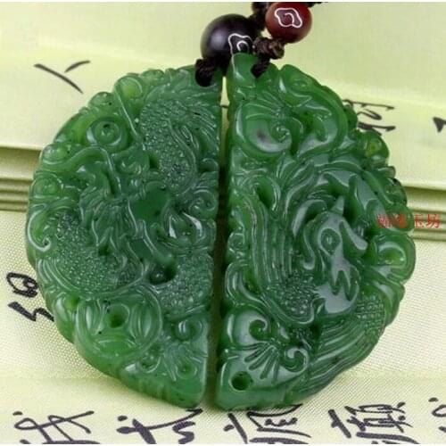 Fine Jewelry Charms Jade pendants, lovers, dragon and Phoenix