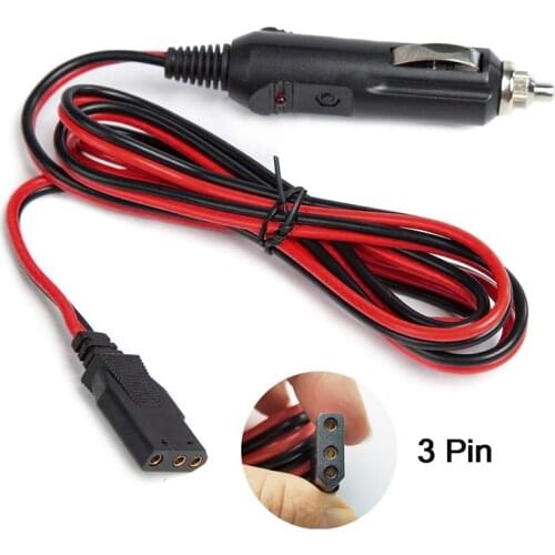CB power cord cable 2-wire 15A 3-pin Plug Fused Replacement CB Power Cord with 12V Cigarette Lighter Plug for CB/Ham Radio