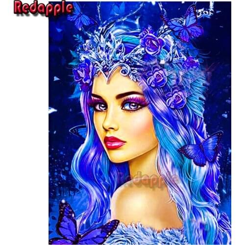 Diamond painting Pretty blue Woman full square drill 5d Diy diamond embroidery rhinestone painting diamond mosaic picture gift