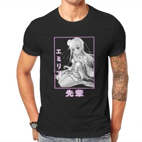 Re:Zero Starting Life In Another World Emilia Manga Classic T Shirt Classic Tees High Quality Tshirt O-Neck Streetwear
