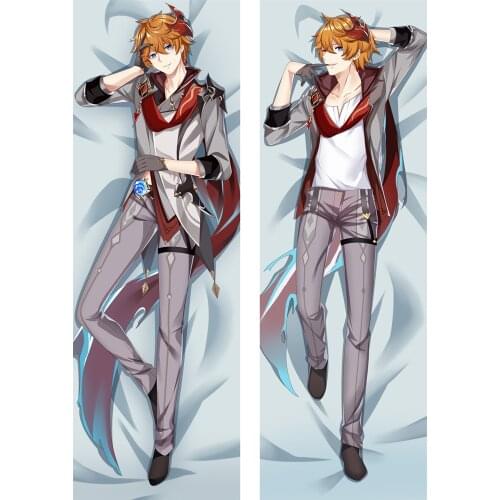 Game Genshin Impact Tartaglia Dakimakura Male Otaku Hugging Body Pillow Case Peach Skin Fullbody HD Printed Pillow Cover