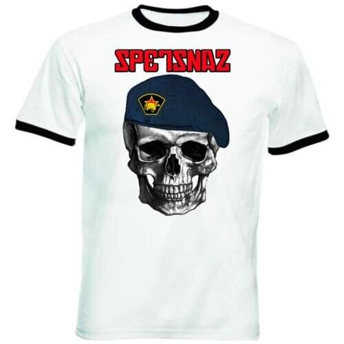 2019 Latest Men T Shirt Fashion Printed T-Shirt Men Spetsnaz Russian Special Forces - Black Ringer T Shirt