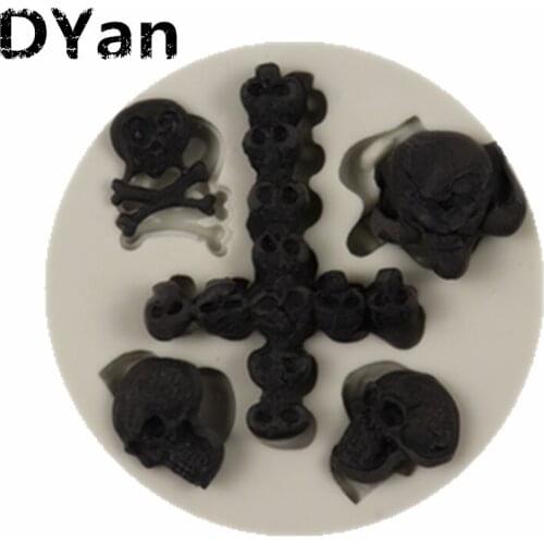 New Taro Cross Skull Shape Fondant Mold Chocolate Mold DIY Cake Baking Decoration Mold A1612