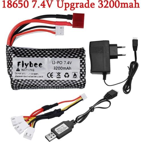 7.4V 3200mah 18650 Battery for Wltoys 12428 12401 12402 12403 12404 12423 FY-03 FY01 FY02 rc toys parts 2S 7.4V battery